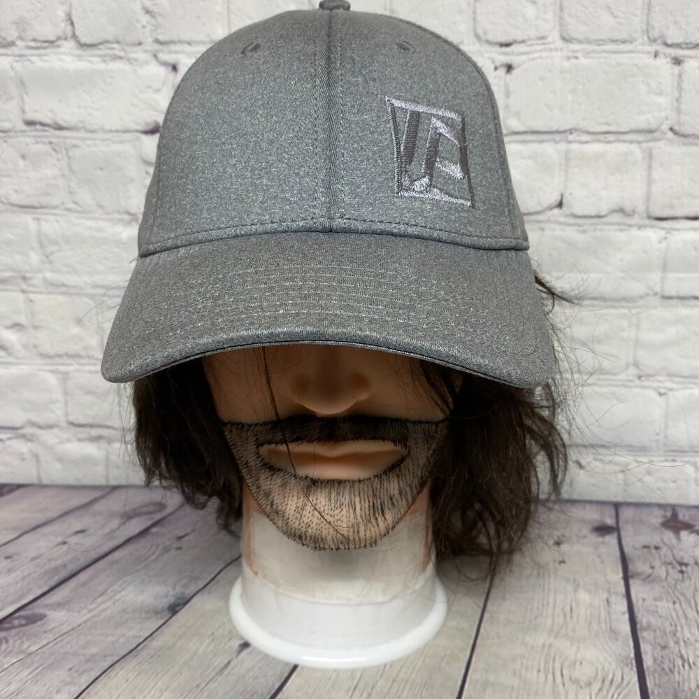 Baseball Hat Cap Stretch Fit Gray Precise Embroidered AJM A-Flex Polyester
